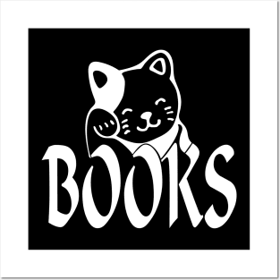 Cats love books too Posters and Art